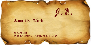 Jamrik Márk névjegykártya