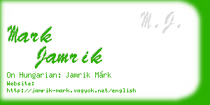 mark jamrik business card