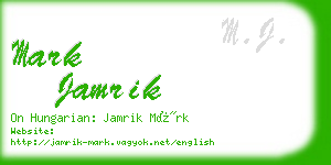 mark jamrik business card